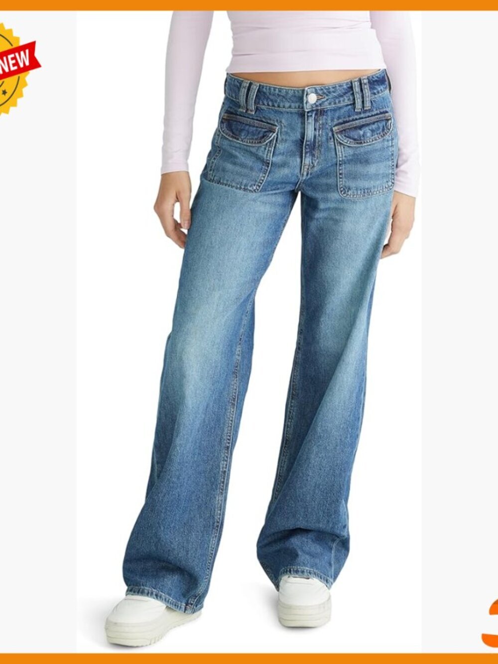 Low-Rise Baggy Wide-Leg Jeans, Size 4, Recycled Cotton, Relaxed Fit